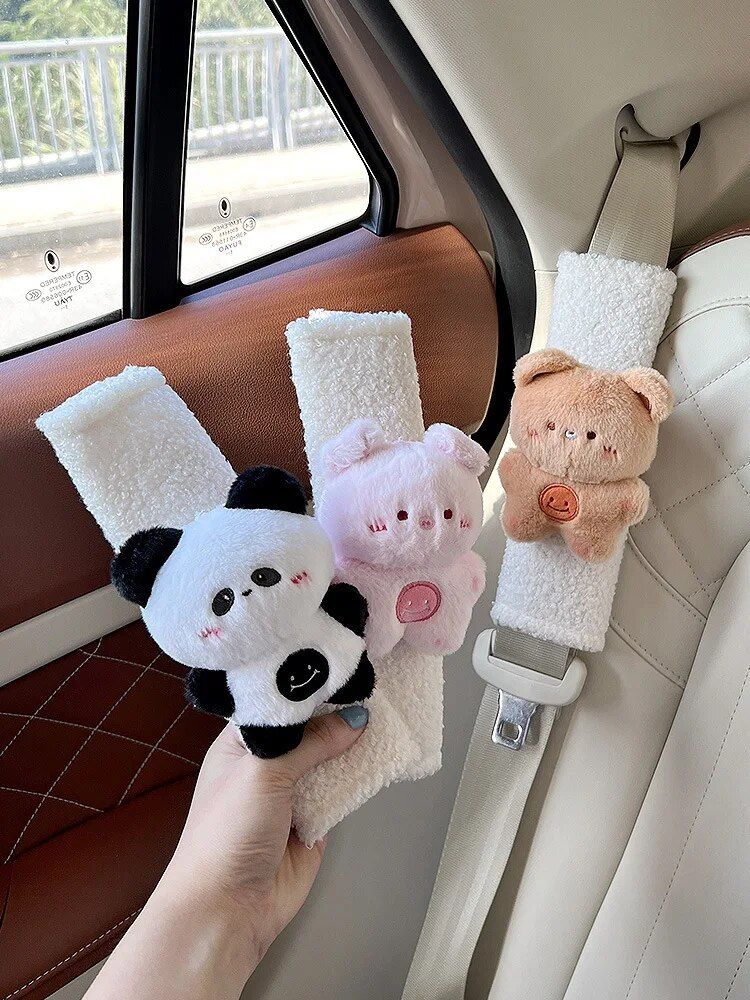 Lisslune | Plush Doll Rabbit Bear Car Seat Belt Shoulder Cover