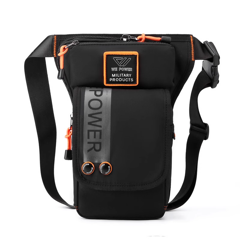 Lisslune | Personalized Men's Motorcycle Style Waterproof Nylon Leg Chest Bag