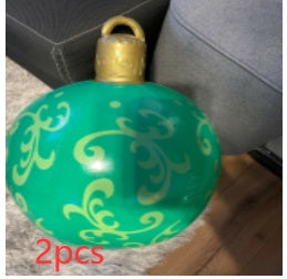 Lisslune | Inflatable Christmas Ball Outdoor Decoration 60cm – Weather Resistant PVC Christmas Decoration
