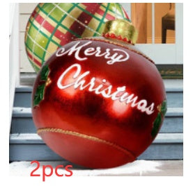 Lisslune | Inflatable Christmas Ball Outdoor Decoration 60cm – Weather Resistant PVC Christmas Decoration