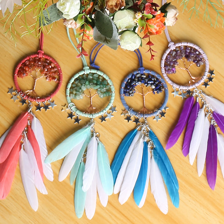 Lisslune | Frendorf Tree of Life Gemstone Dreamcatcher Hanging Jewelry