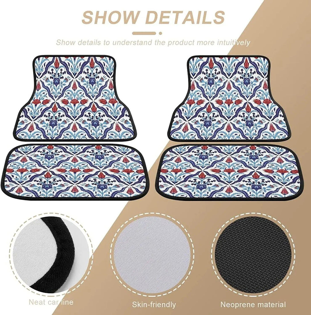 Lisslune | Vintage Persian-Turkish patterned car mats (4-piece set)