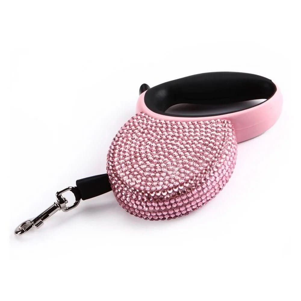 Lisslune | CHIC CANIN LEASH – Sparkling dog leash with rhinestones & retractable for small dogs & cats