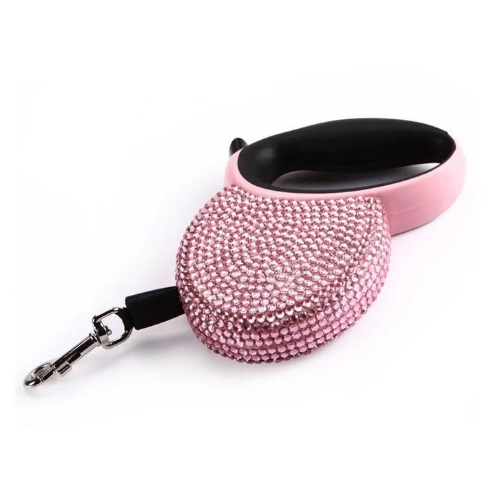 Lisslune | CHIC CANIN LEASH – Sparkling dog leash with rhinestones & retractable for small dogs & cats