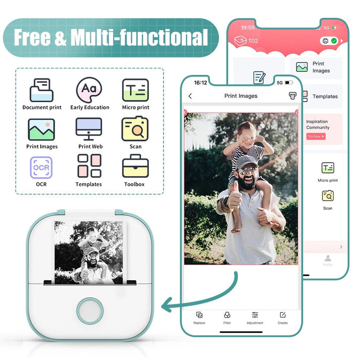 Lisslune | PocketPrint Mini – Portable Thermal Photo Printer Without Ink