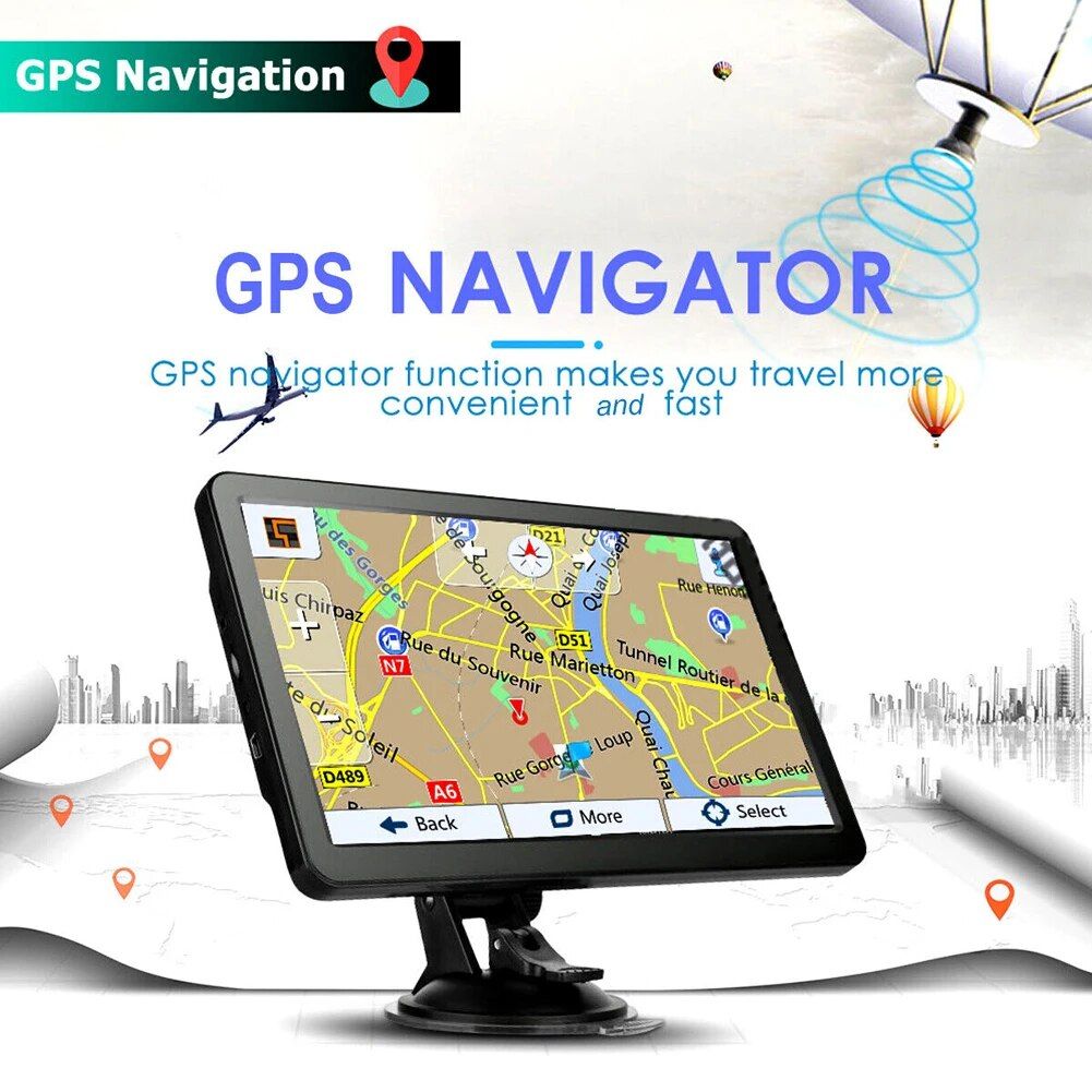 Lisslune | 7/5 Inch Car GPS Navigation Touch Screen 256MB+8G HD Car GPS Navigator EU AU US FM Vehicle GPS Navigators Car Accessories