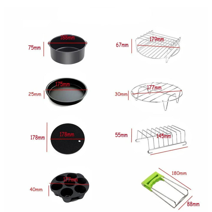 Lisslune | FryEase | Air fryer accessories | Complete set | Enrich your cooking experience