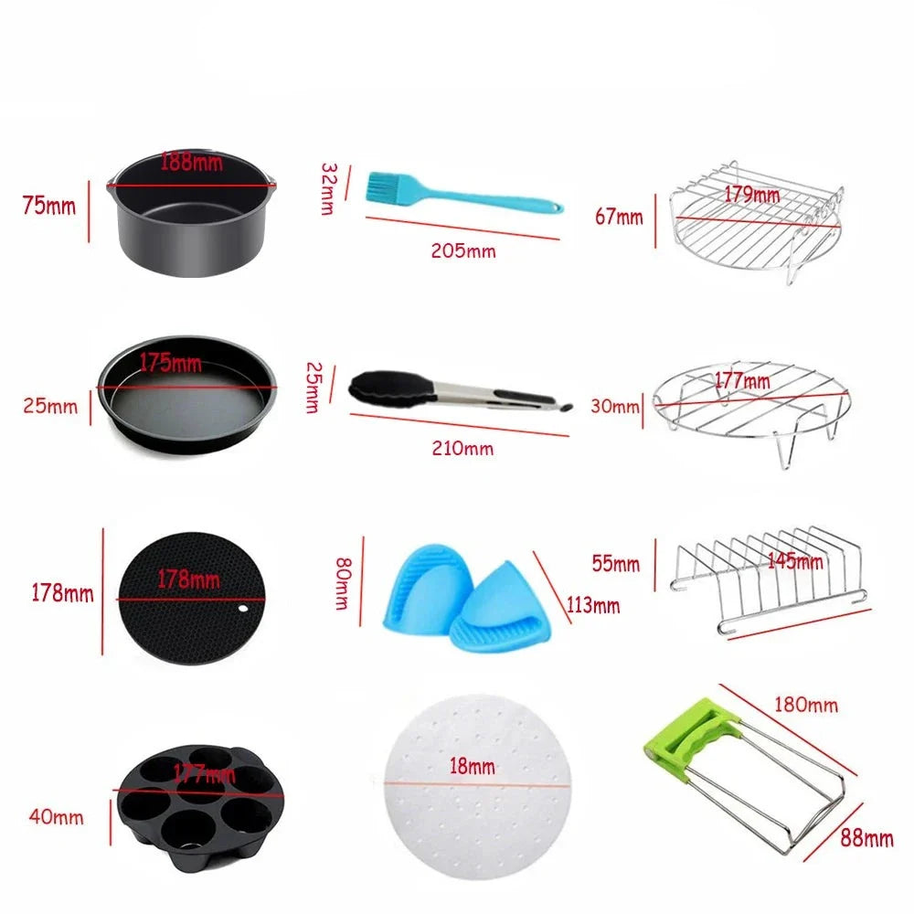 Lisslune | FryEase | Air fryer accessories | Complete set | Enrich your cooking experience