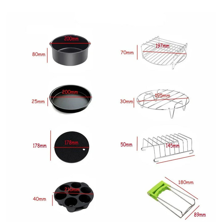 Lisslune | FryEase | Air fryer accessories | Complete set | Enrich your cooking experience