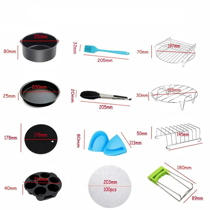 Lisslune | FryEase | Air fryer accessories | Complete set | Enrich your cooking experience
