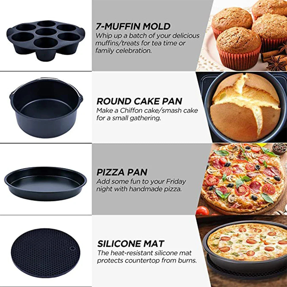 Lisslune | FryEase | Air fryer accessories | Complete set | Enrich your cooking experience