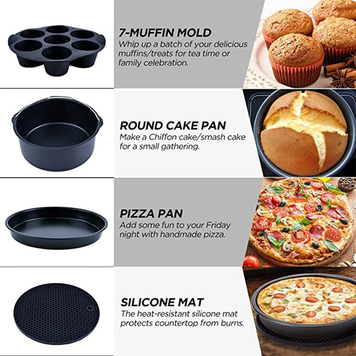 Lisslune | FryEase | Air fryer accessories | Complete set | Enrich your cooking experience