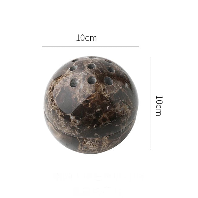 Lisslune | InstantSphere - 9-hole Travertine Incense Stick Holder
