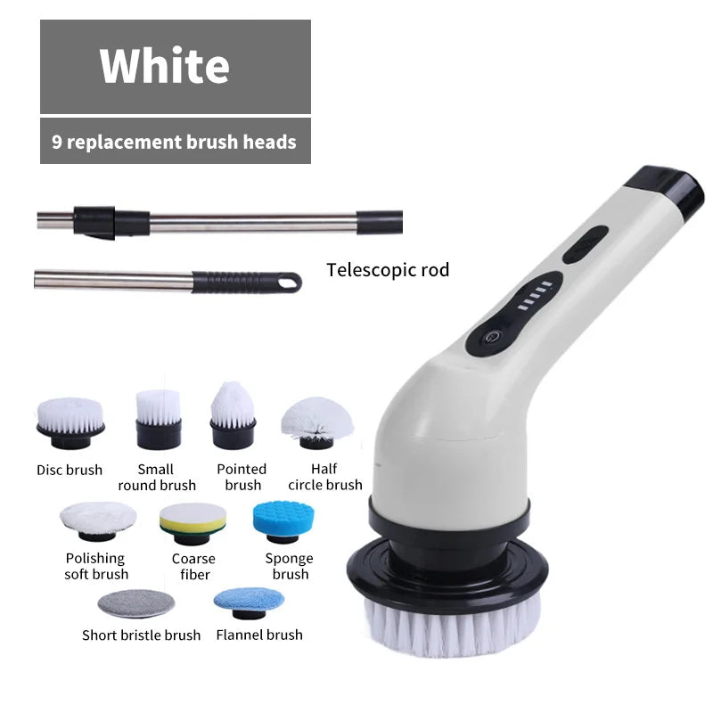 Lisslune | 9-in-1 Electric Spin Cleaning Brush with LED Display – 1+1 FREE
