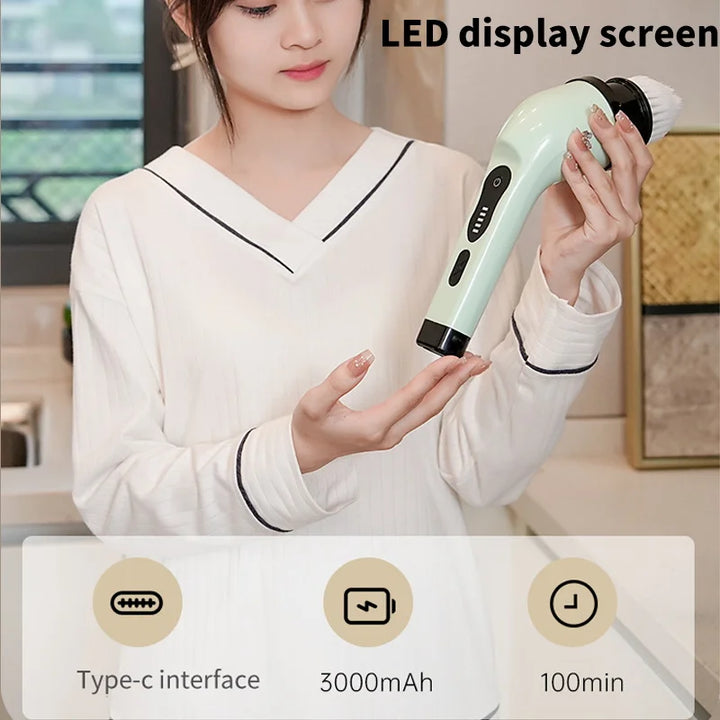 Lisslune | 9-in-1 Electric Spin Cleaning Brush with LED Display – 1+1 FREE