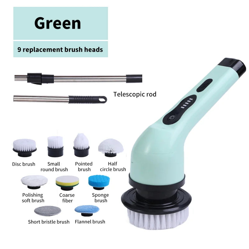 Lisslune | 9-in-1 Electric Spin Cleaning Brush with LED Display – 1+1 FREE