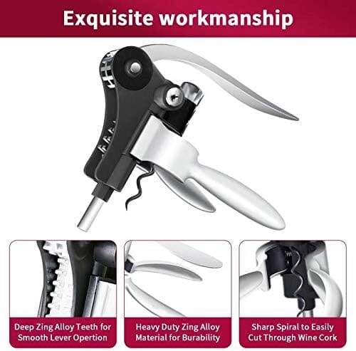 Lisslune | 9-piece set: corkscrew set with corkscrew, foil cutter, thermometer, stopper and more