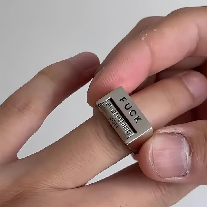 Lisslune | Funny Rotatable 'FICK' Ring Rotatable Mood Control Ring