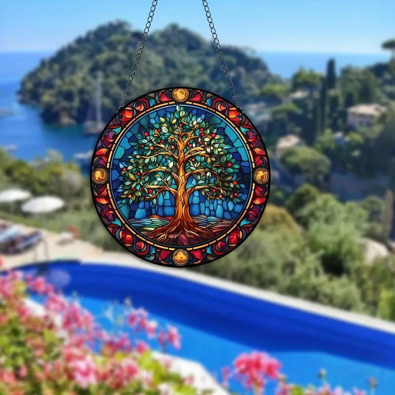 Lisslune | LumiTree – Artistic window hanging with wood-inspired design for light reflections