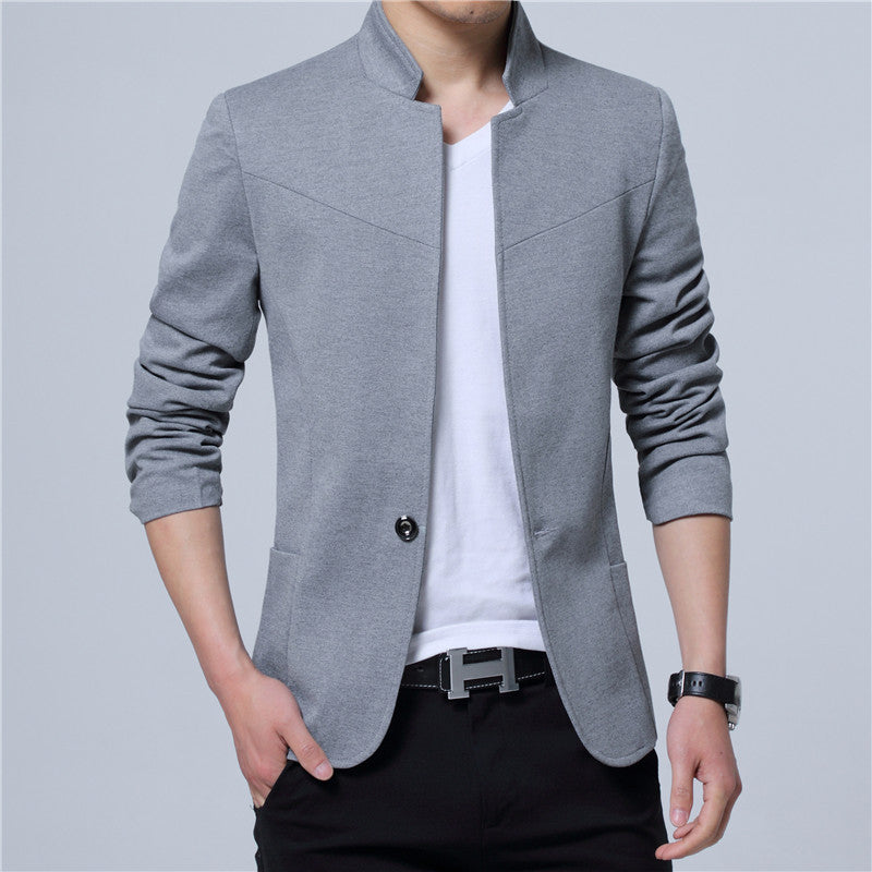 Men's fashion blazer jacket with standing collar and slim fit Lisslune