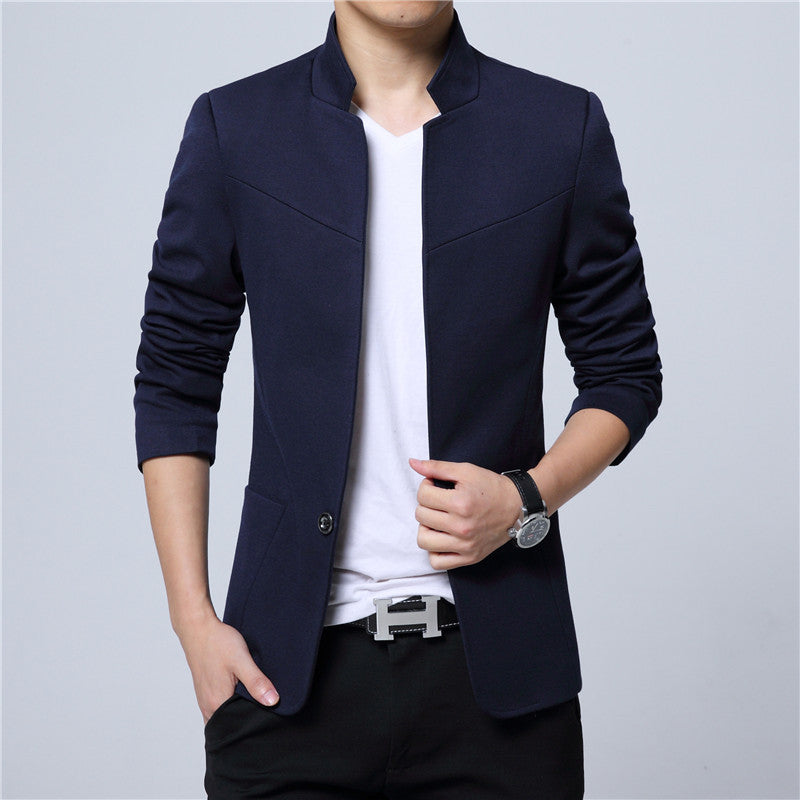 Men's fashion blazer jacket with standing collar and slim fit Lisslune
