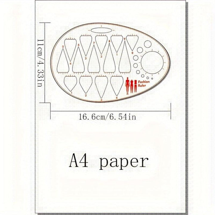 Lisslune | Acrylic Neckline Template Ruler - Essential Tool for Fashion Design and Pattern Creation