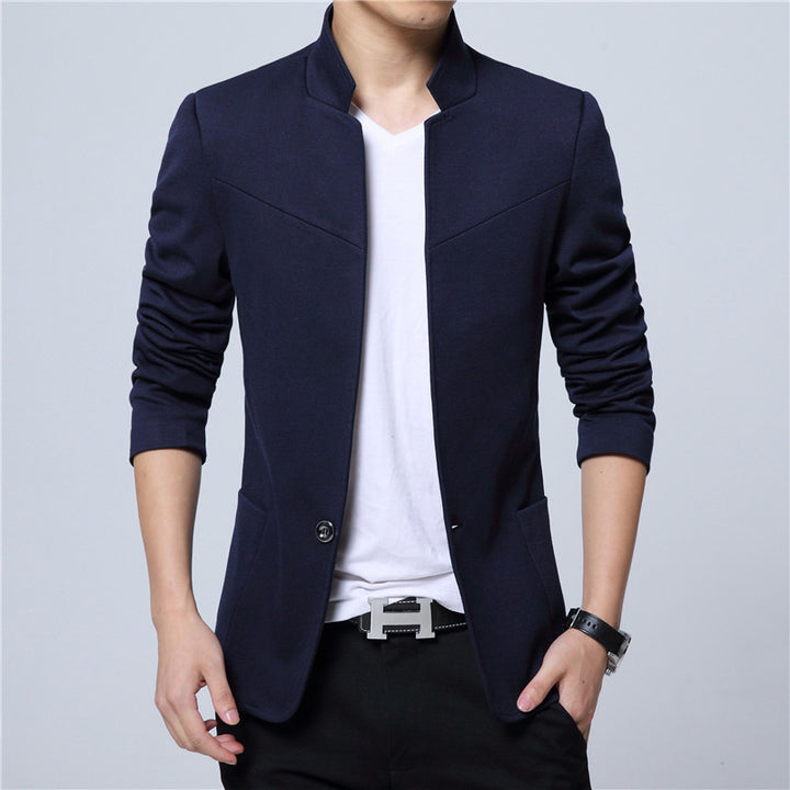 Men's fashion blazer jacket with standing collar and slim fit Lisslune