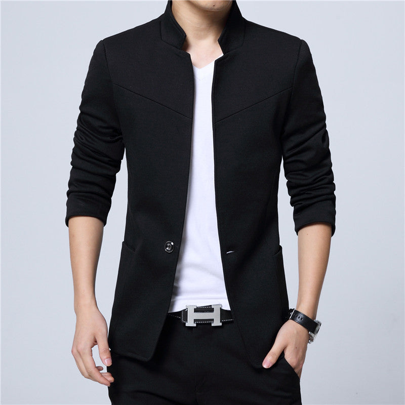 Men's fashion blazer jacket with standing collar and slim fit Lisslune