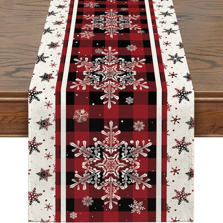 Lisslune | Linen Christmas Table Runner Snowman Christmas Tree Home Dining Table Cloth Tablecloth 2023 Christmas Noel Christmas Decorations 2024