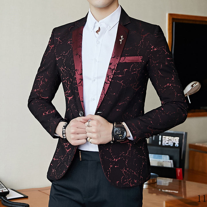 Men's stylish blazer jacket with marbled design Lisslune