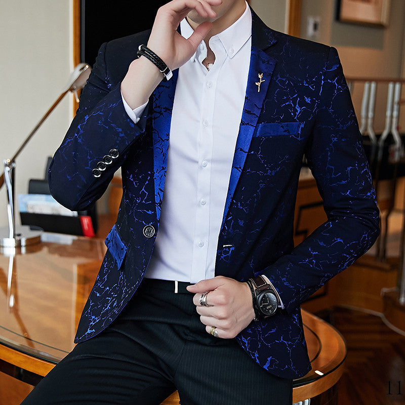 Men's stylish blazer jacket with marbled design Lisslune