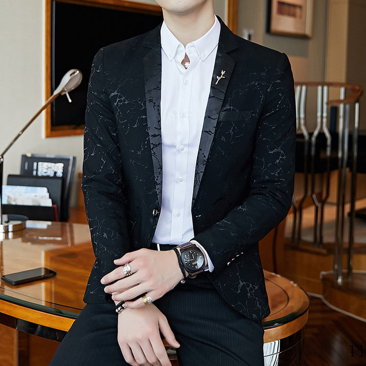 Men's stylish blazer jacket with marbled design Lisslune