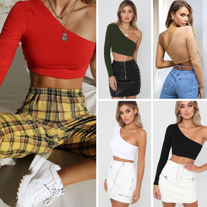 Damen Schulterfreies Crop-Top Lisslune