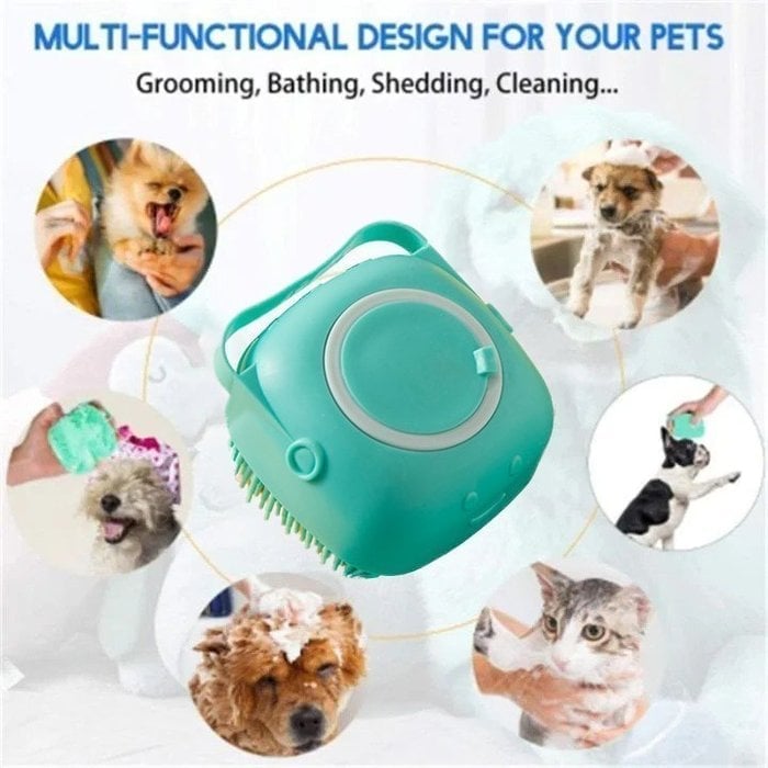 Lisslune | Bathroom Pet Bath Brush Massage Soft Silicone Comb Pet