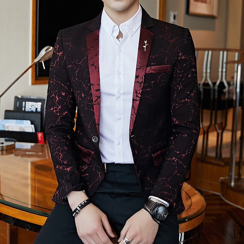 Men's stylish blazer jacket with marbled design Lisslune