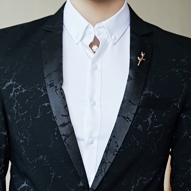 Men's stylish blazer jacket with marbled design Lisslune