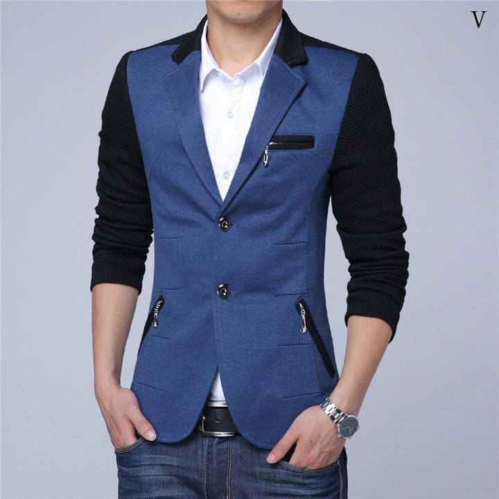 Men's elegant blazer jacket with contrasting sleeves Lisslune