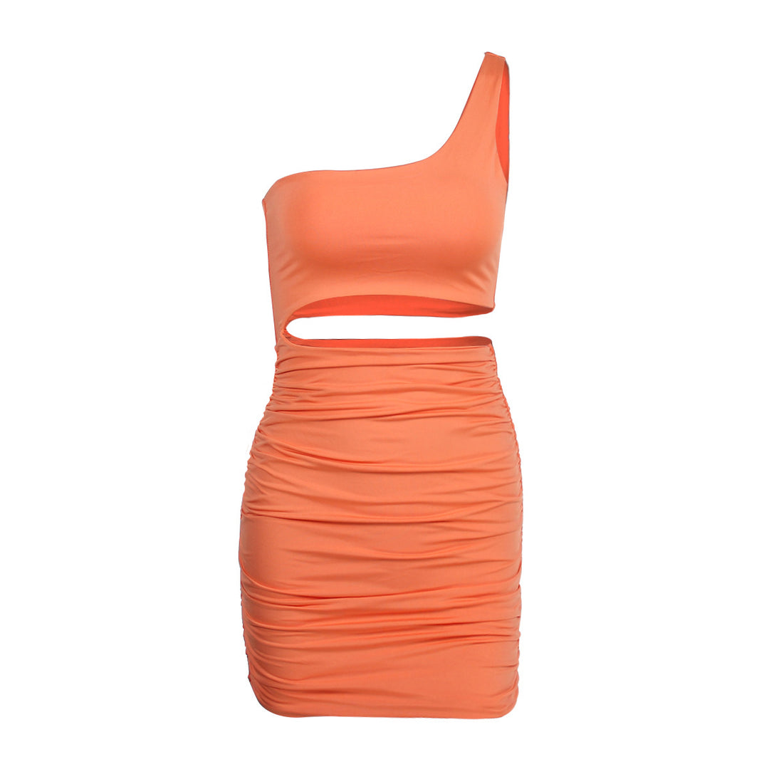 Damen figurbetontes Minikleid mit Cut-Out und asymmetrischem Ausschnitt Lisslune