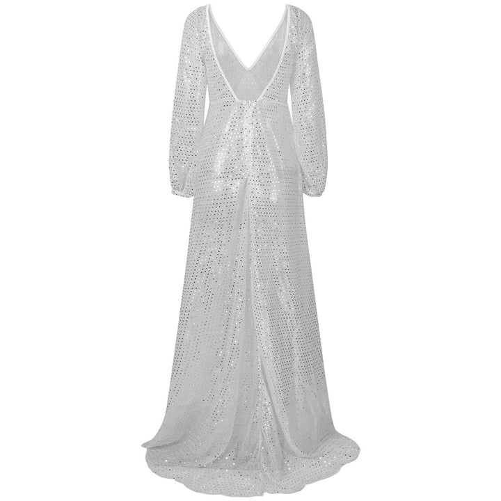 Women High-Quality Evening Dress with Sparkling Sequins and Transparent Fabric