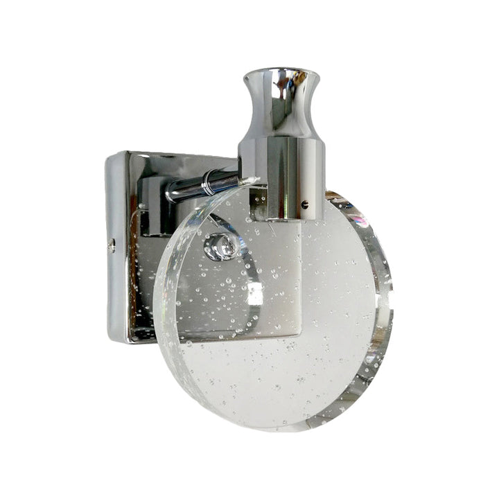Lisslune | Circle Wall Light Lighting Contemporary Crystal LED Surface Mounted Fixture for the Living Room in Silver