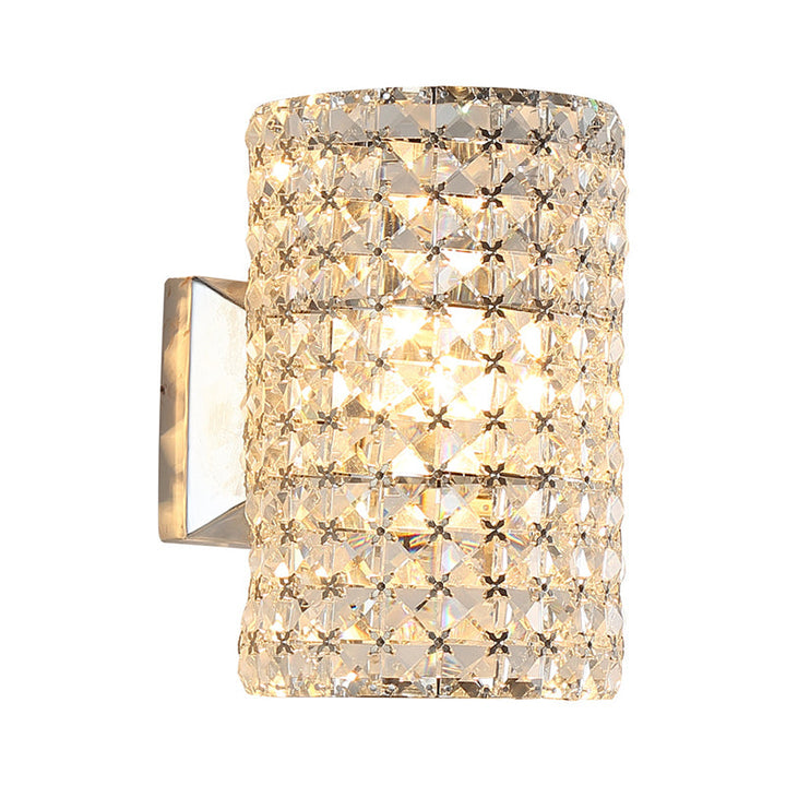 Lisslune | Cylindrical Wall Light Minimalistic 1 Light Clear Crystal Shade Block Wall Lighting Idea