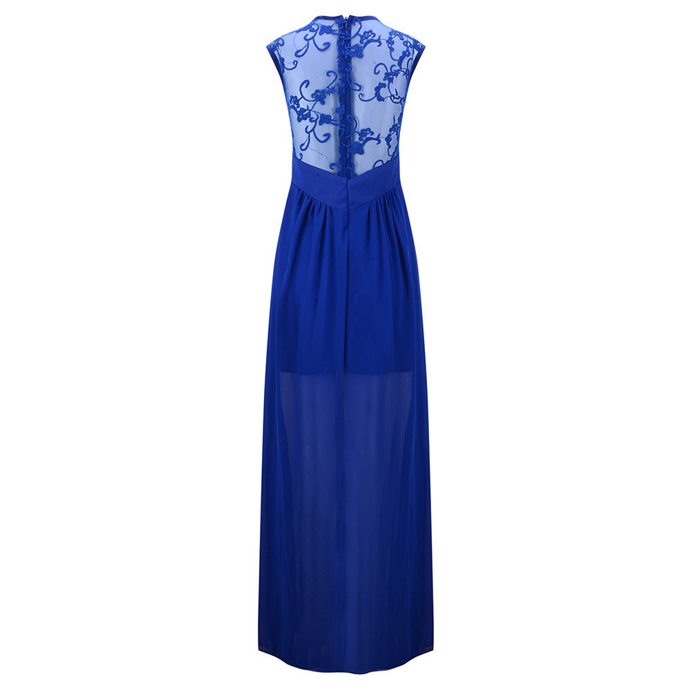 Women's evening dress with floral lace and flared skirt Lisslune