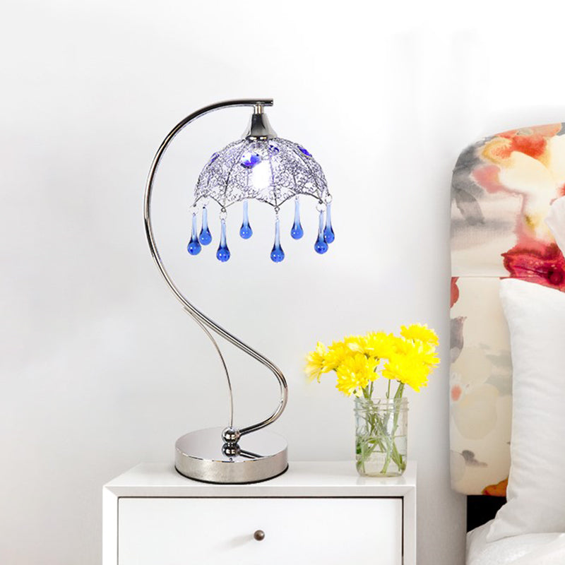 Lisslune | Aqualume – Modern floor lamp with blue glass drop accent