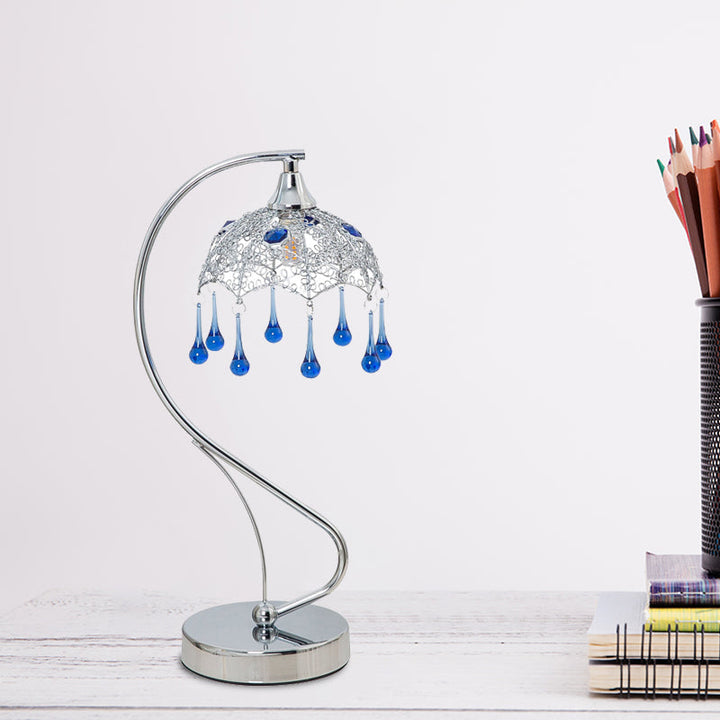 Lisslune | Aqualume – Modern floor lamp with blue glass drop accent