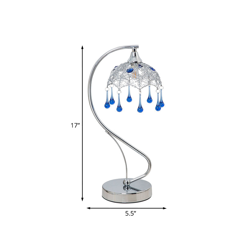 Lisslune | Aqualume – Modern floor lamp with blue glass drop accent