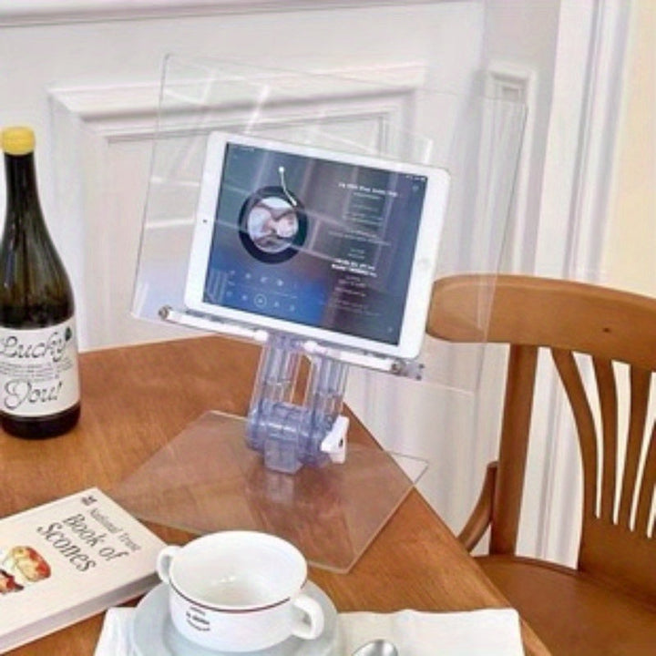 Lisslune | 180° Upgrade Große Größe Rückziehbarer Acryl Transparenter Leseständer für iPad Tablet Halter
