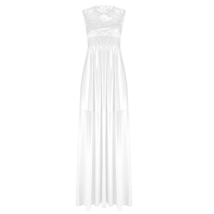 Women's evening dress with floral lace and flared skirt Lisslune