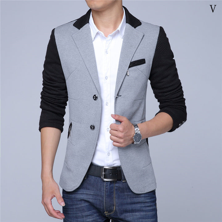 Men's elegant blazer jacket with contrasting sleeves Lisslune