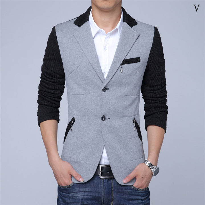 Men's elegant blazer jacket with contrasting sleeves Lisslune