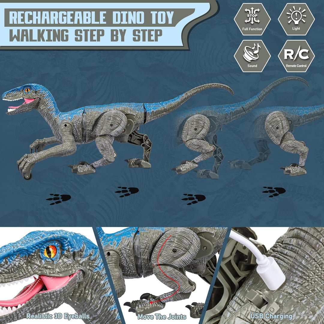 Lisslune | RaptorMove – Remote Control Dinosaur Toy with Sound, LED and Realistic Movements